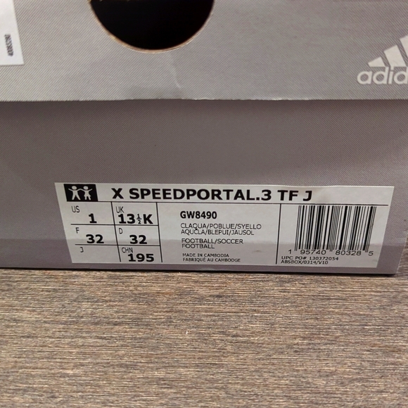 Adidas X Speedportal.3 Turf Soccer Cleats/Shoes (Kids size 1) - Picture 5 of 6